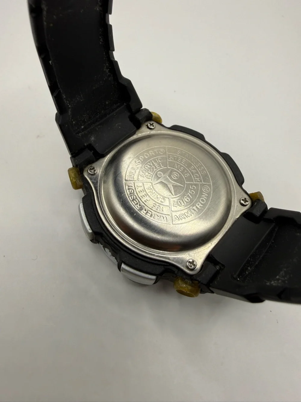 Armitron Men Watch Gray Black Rubber Chro Month Day Date WR165 (New Battery)